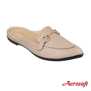 Aerosoft (แอโร่ซอฟ) รองเท้าคัทชูผู้หญิง เพื่อสุขภาพ ส้นแบน รองเท้าคัทชูสีดำ รุ่น CW3334