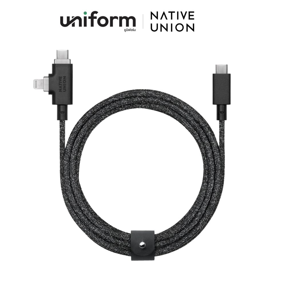 สายชาร์จ Native Union Belt Cable Duo Pro 240W 2.4M - Zebra / Cosmos
