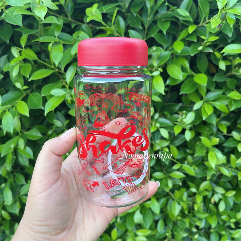 🩷กระบอกน้ำพลาสติกพิมพ์ลาย มี 3 ลาย และสีให้เลือกมากมาย ขนาด 300 ml. รุ่นขวดกลม ใส่ร้อน-เย็นได้ พร้อมขีดบอกปริมาณ พกพาได้ - รูปที่ 5