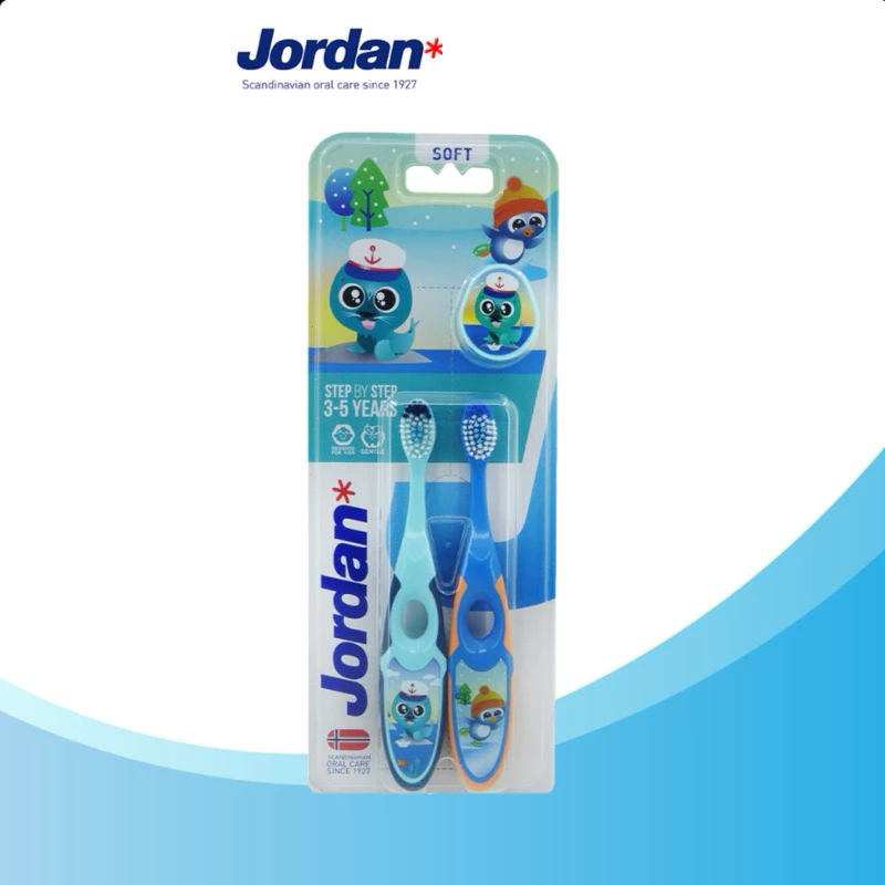 Jordan​ แปรงสีฟัน​ step2 อายุ​ 3-5 ปี​ แพ็คคู่ คละสี