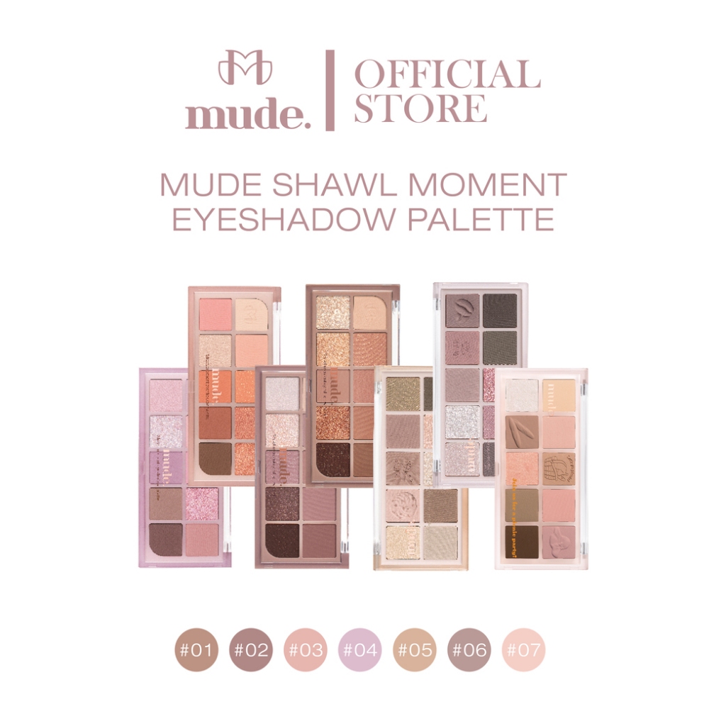 [SALE อ่านก่อนสั่ง] MUDE SHAWL MOMENT EYESHADOW PALETTE 7 G. ( อายแชโดว์ ) exp2026