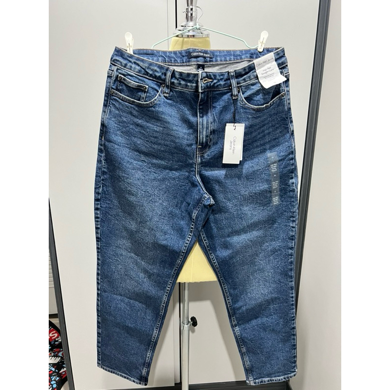 กางเกงยีนส์ Calvin Klein High Rise Straight Curvy Size 32 ของใหม่ ป้ายห้อย