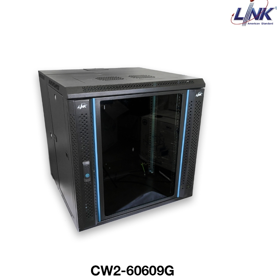 LINK 19” GLASS WALL RACK รุ่น CW2-60609G ตู้เก็บอุปกรณ์ขนาด 9U ลึก 60CM.