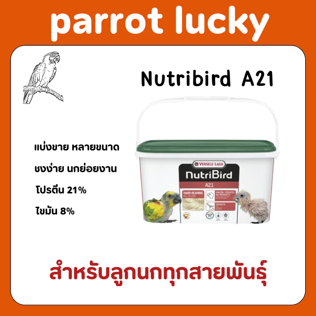 🔥ลดแหลก🔥 โปร 12/12 Nutribird อาหารนกลูกป้อนสูตรนกทั่วไป Nutribird A21 แบ่งขายของแท้นำเข้าจากบริษัทภมรชัย