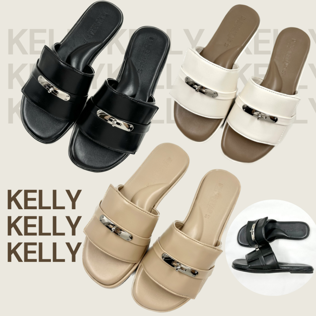 🧡รุ่นKELLY🔗รองเท้าแตะลูกคุณพื้นนุ่มหนังนิ่มงานดีไซน์เก๋ๆ พร้อมส่ง3สีส่งของทุกวัน