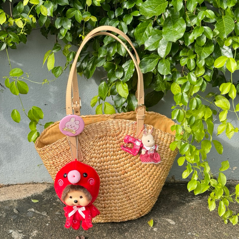 New PearP Bag กระเป๋าสานสุดเก๋ สายหนังปรับได้