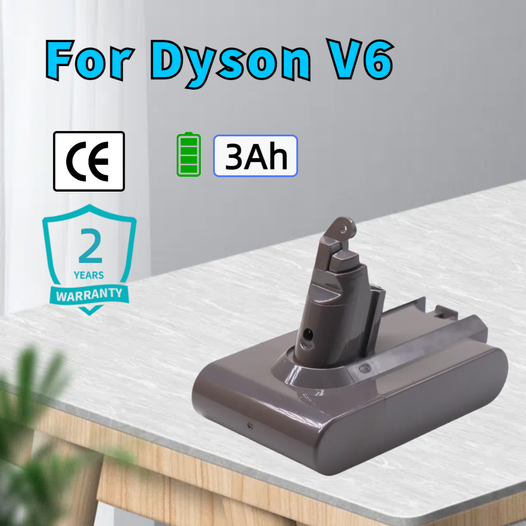 รับประกัน 2 ปี-แบตเตอรี่ ใช้สำหรับ Dyson V6 V7 V8 V10 เครื่องดูดฝุ่น 21.6V 3Ah Battery V6 Handheld C