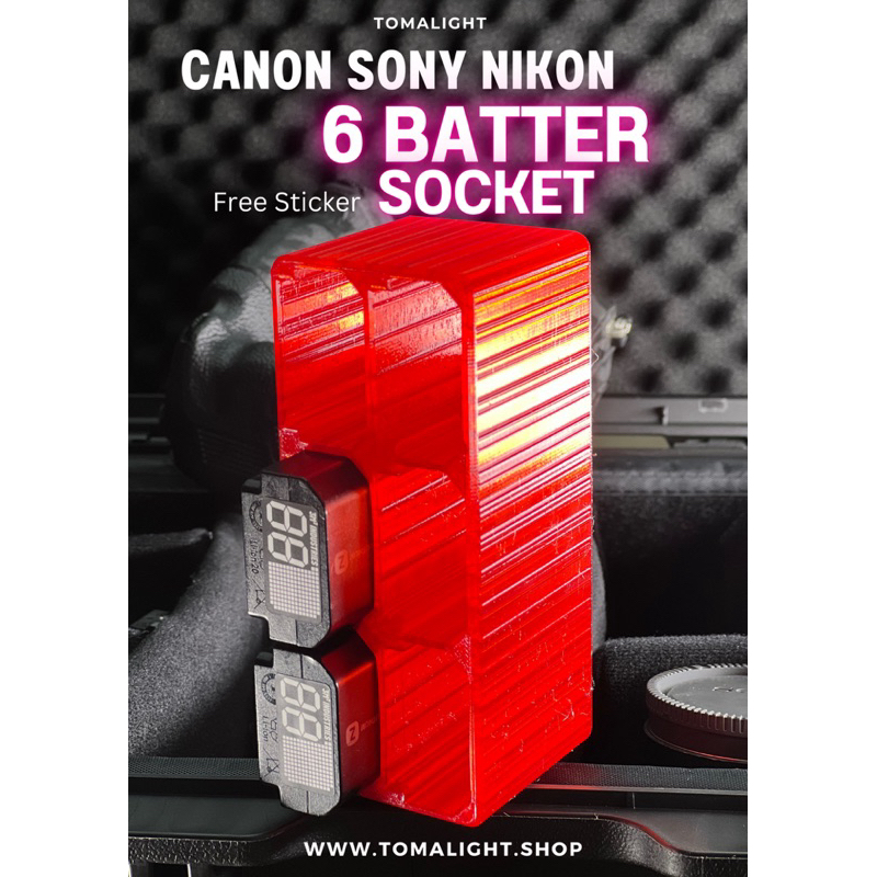 [ สต๊อกไทย ] ReD Battery Pack เก็บแบตเตอรี่ canon,Nikon,Sony ได้ 4-6 ก้อน
