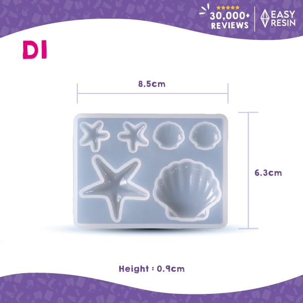 เเม่พิมพ์เรซิ่น(ซิลิโคน)เงา ขนาด: 8.5x6.3x0.90cm. (D1)-Easy Resin