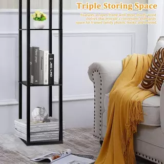 โคมพื้น floor lamp สีหลอดไฟ นํา ด้วยชั้นวาง สำหรับห้องนั่งเล่นห้องนอนสำนักงาน