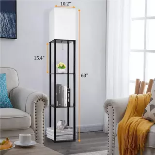 โคมพื้น floor lamp สีหลอดไฟ นํา ด้วยชั้นวาง สำหรับห้องนั่งเล่นห้องนอนสำนักงาน