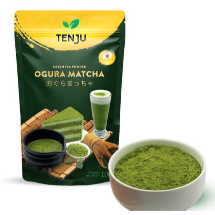 Tenju Ogura Matcha ผงโอกุระมัทฉะเกรดพรีเมี่ยม นำเข้าจากประเทศญี่ปุ่น ปริมาณ 100กรัม