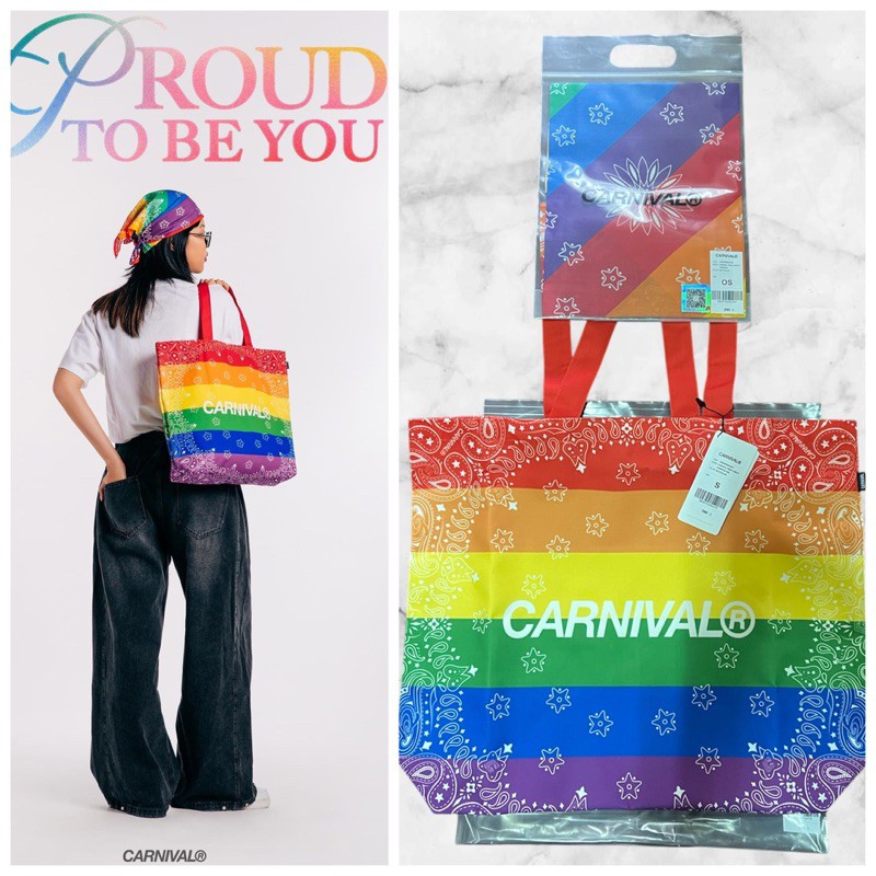 [พร้อมส่ง ของใหม่ แท้💯%] CARNIVAL® ‘Proud to be you’ Pride Paisley : กระเป๋าผ้า & ผ้าเช็ดหน้า