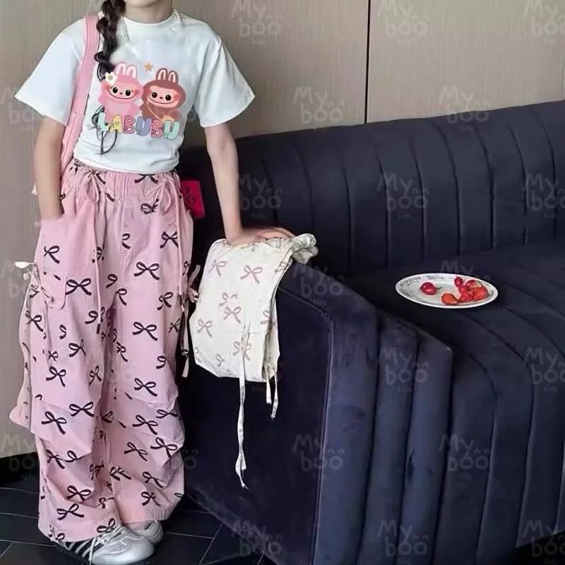 ชุดเซ็ต ลาบูบู้ เสื้อกับกางเกงขายาว สำหรับเด็กผู้หญิง
