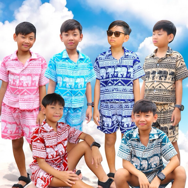OXY Shop🔺 ชุดเซทช้างเด็กคอโปโลเกรดพรีเมียม ผ้านิ่มใส่ สบายไม่บาดผิว สีน่ารักสดใส