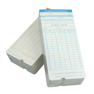 ถูกที่สุด! บัตรตอกเวลา OfficePlus แพ็ค 100 ใบ ขนาดมาตรฐาน 8.5x18.7cm คุณภาพดี บัตรหนาตอกลื่น