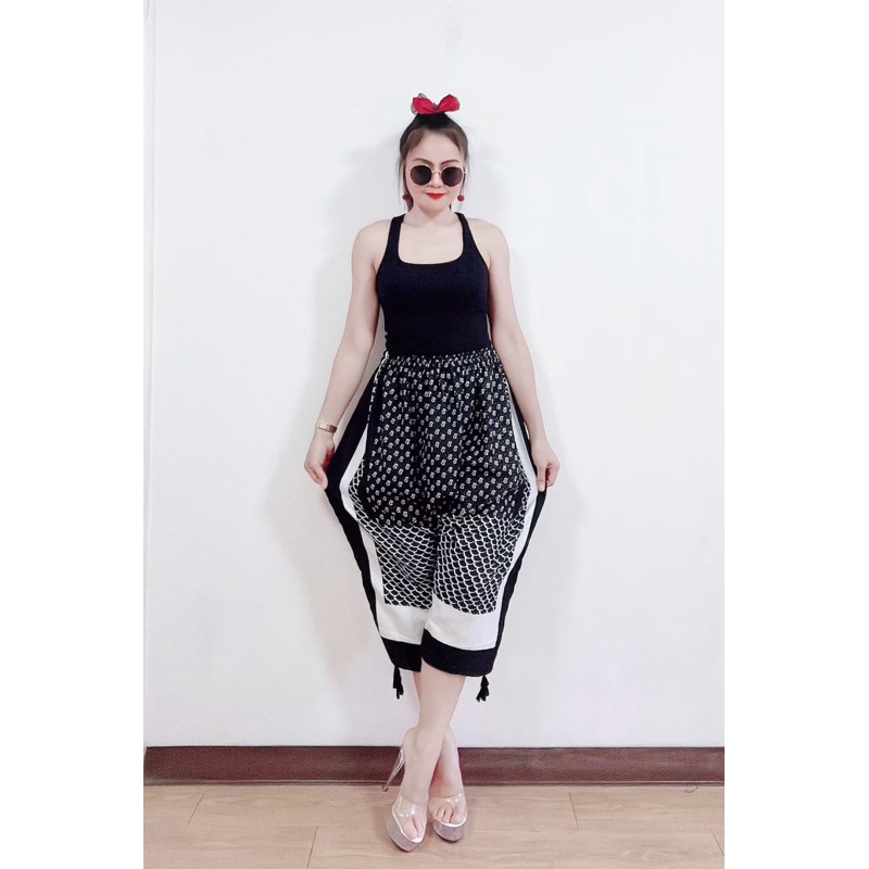 👍🛍️กางเกงฮาเร็ม เอวสม็อค ฟรีไซส์สาวอวบใส่ได้สบายมีสินค้าพร้อมจัดส่ง🛍️👍 - รูปที่ 4