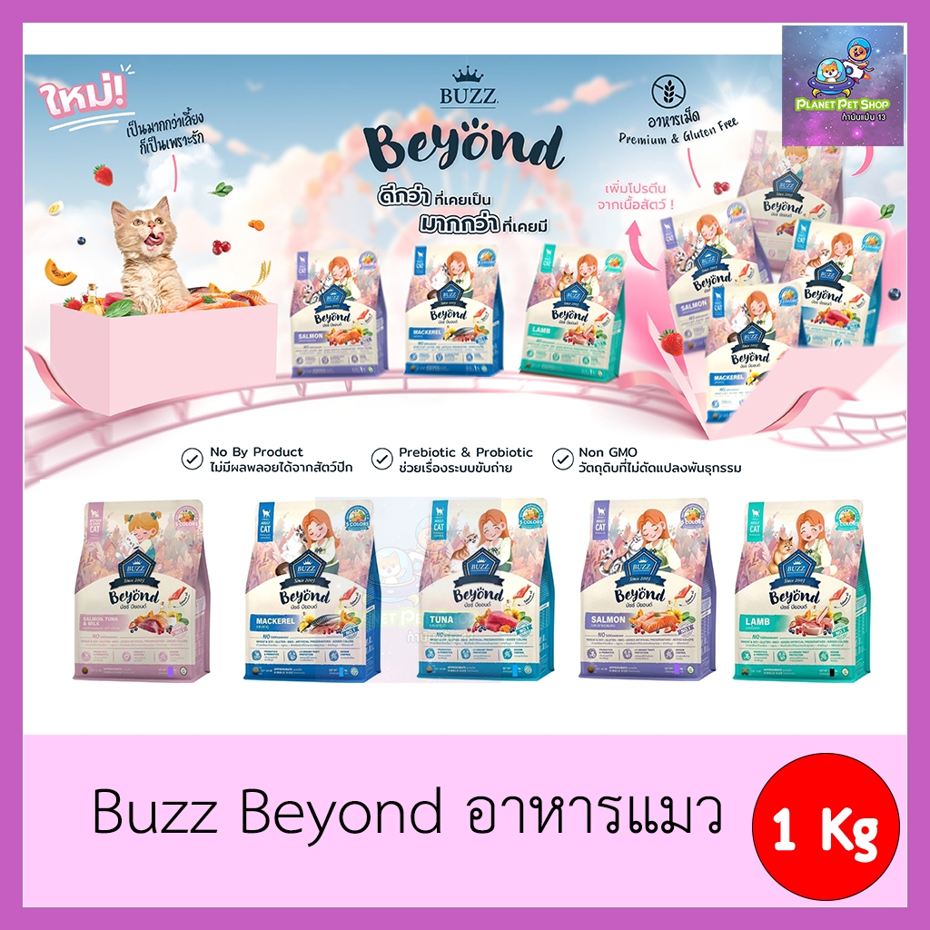 [1 KG.]Buzz Beyond อาหารแมว บัซซ์ บียอนด์ กลูเตนฟรี สำหรับแมว ทุกสายพันธุ์ 1 kg