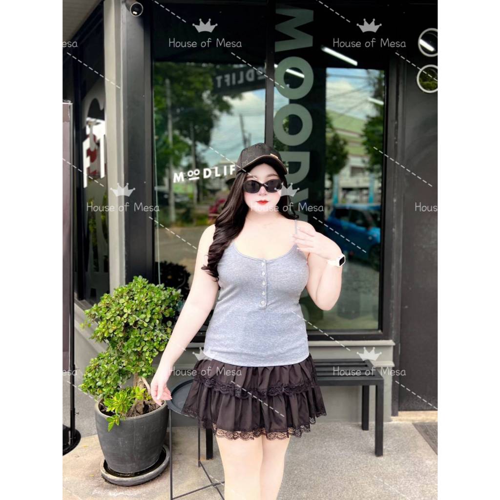 Plussize Top เสื้อสายเดี่ยวกระดุมหน้า อก38 ถึง 60 เสื้อสาวอวบ - รูปที่ 6