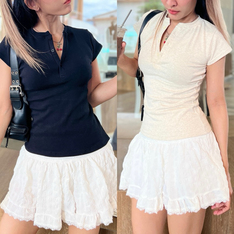 รุ่นviva เสื้อยืดคอวี สลิมฟิต ทรงสวยเข้ารูป ผ้าหนานุ่มใส่สบาย