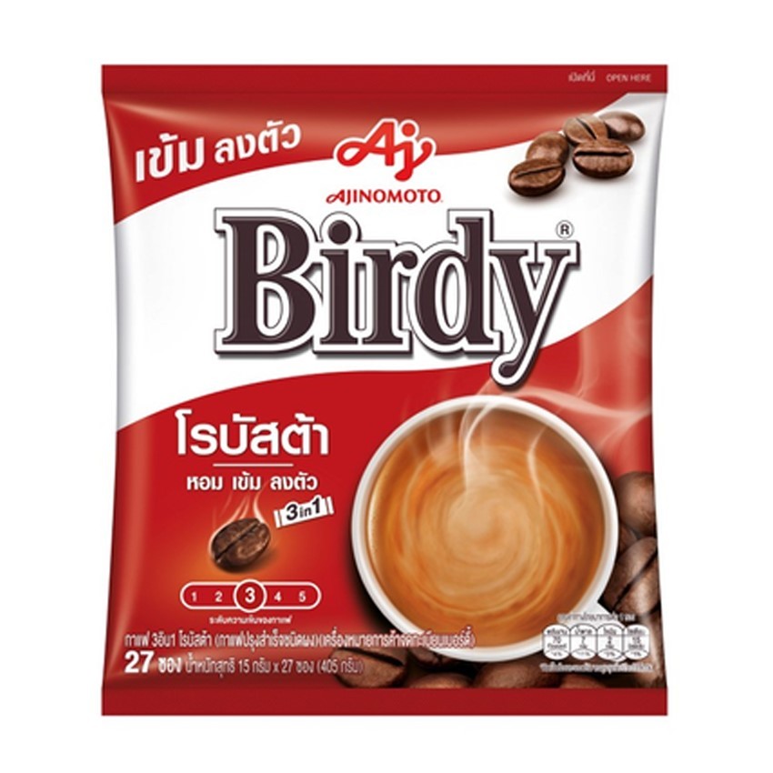 กาแฟเบอร์ดี้ 3in1 แบบซอง (1 แพ็ค บรรจุ 27 ซอง) พร้อมชง