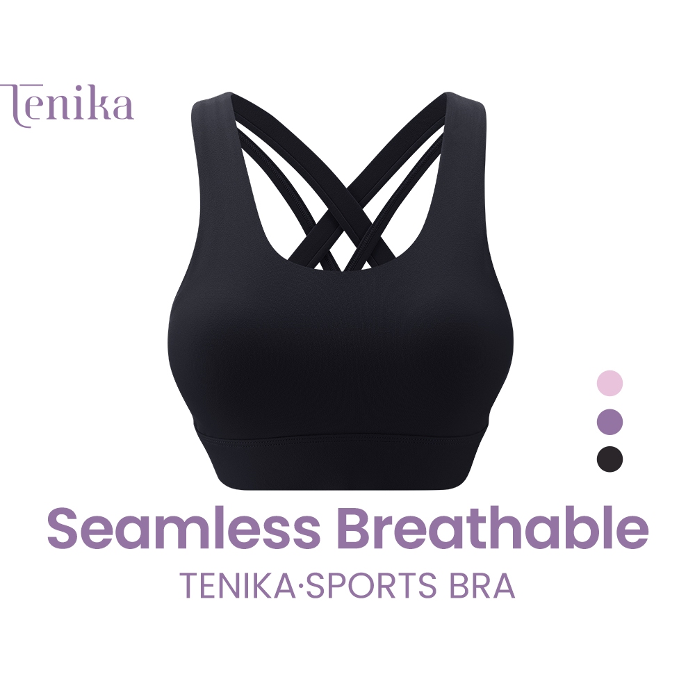 TENIKA สปอร์ตบรา ไร้โครง เสื้อชั้นใน ถ้วยคง เนื้อผ้ายืดหยุ่นสูง ดูดซับเหงื่อ ระบายอากาศ AC-004