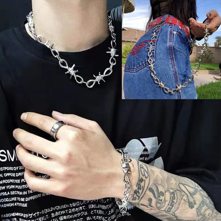 สายคล้องกางเกง โซ่คล้องกางเกง สร้อยคอ สร้อยข้อมือ Necklace Bracelet Trouser Chain Cold Trend Hip Hop Disco Necklace