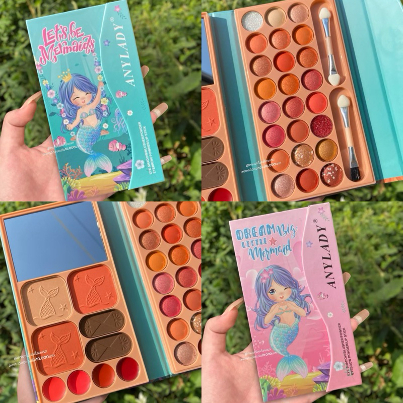 พาเลท อายแชโดว์​ พาเลทกระเป๋า​ ทาตา Anylady​ Mermiad​ Palette แต่งหน้า อายแชโดว์​ บ​ลัช​ออน​ ลิป คิ้