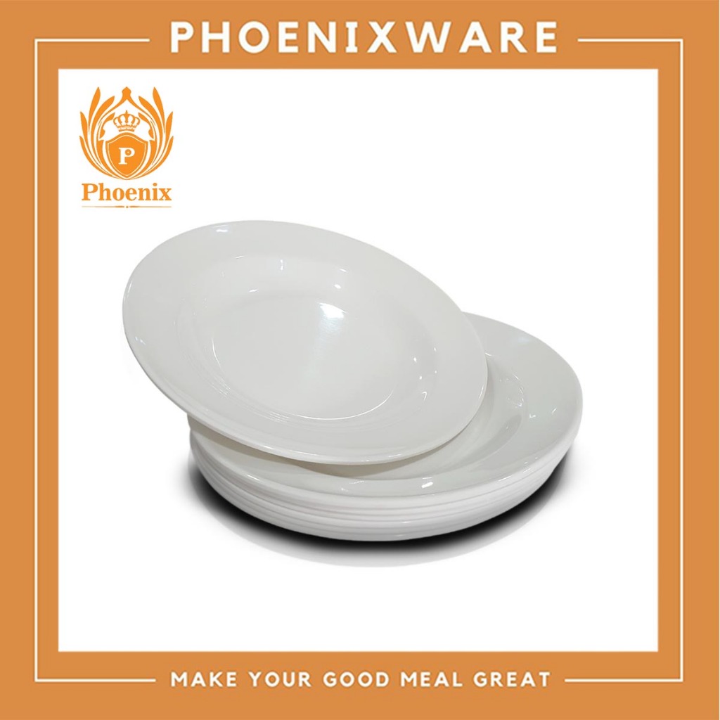 จานกลม 9 นิ้ว เมลามีน สีขาว Phoenix B12 ราคา ถูกที่สุด ดีลบีเคเค