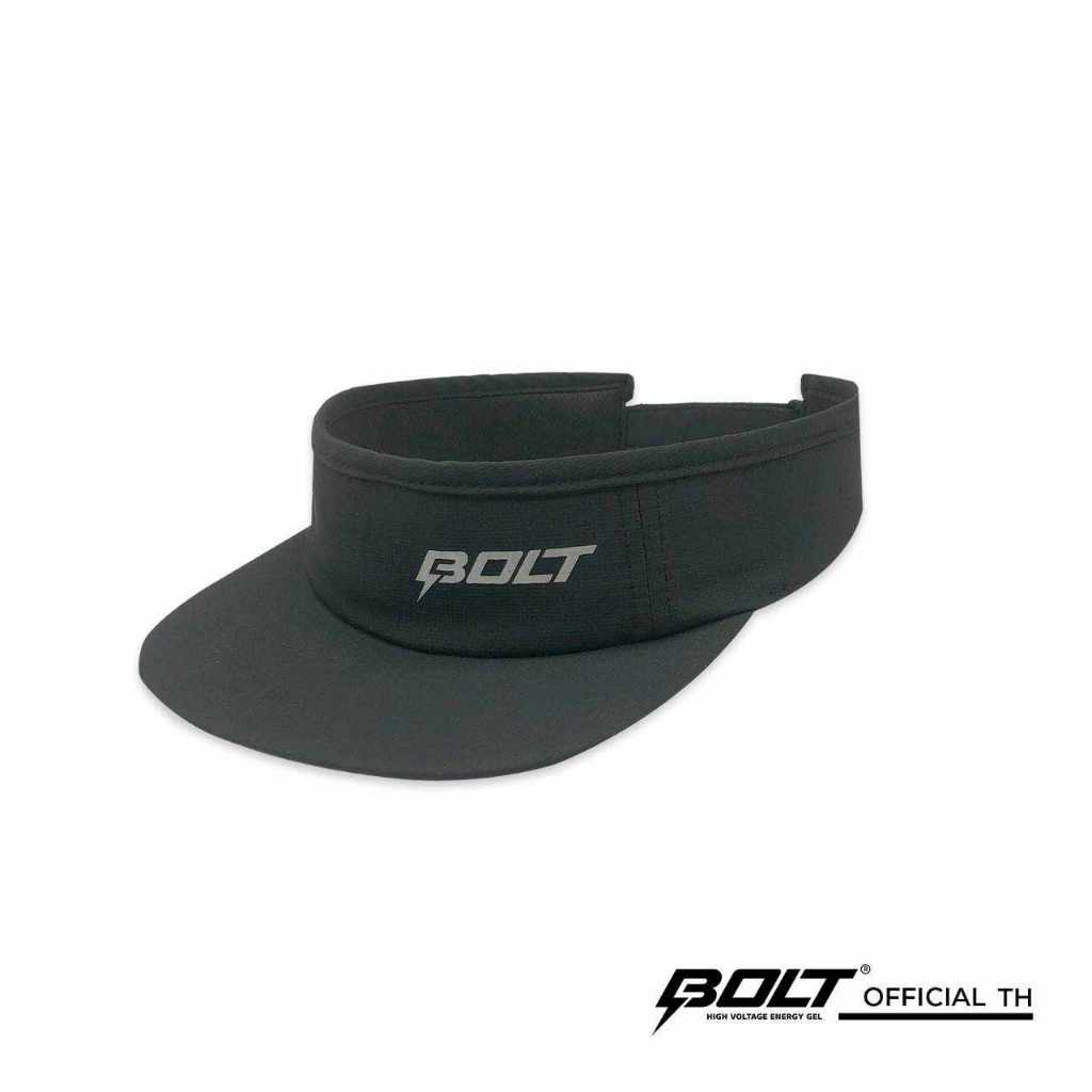 BOLT VISOR IN BLACK หมวกวิ่ง หมวกเทนนิส หมวกวิ่งมาราธอน หมวกกันUV หมวกแก๊ปกันแดดครึ่งหัว