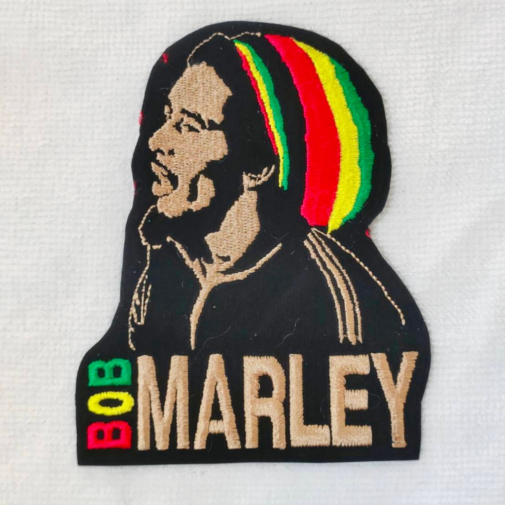 อาร์มติดเสื้อ อาร์ม ตัวรีด วงดนตรี วงร๊อค สติ๊กเกอร์ วง Bob Marley Patch DIY Sticker บ๊อบ มาเลย์ ตกแต่งเสื้อผ้า Music