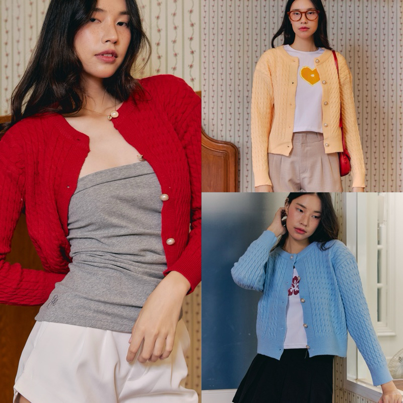 (ไม่ผลิตเพิ่ม)BEMYCHIC เสื้อไหมพรมคาร์ดิแกน รุ่น Ronnie Cardigan