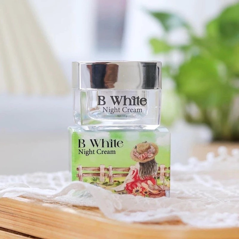 บีไวท์ครีม ครีมโสมขมิ้น B white night cream ปรับผิวขาวใส ออร่า ขนาด 10 กรัม