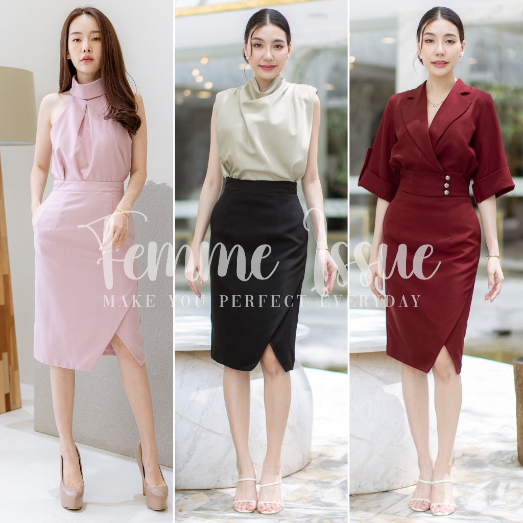 ⭐️FEMME ISSUE⭐️Skirt กระโปรงสอบผ่าหน้า ‼️ งานป้าย Femmeissue