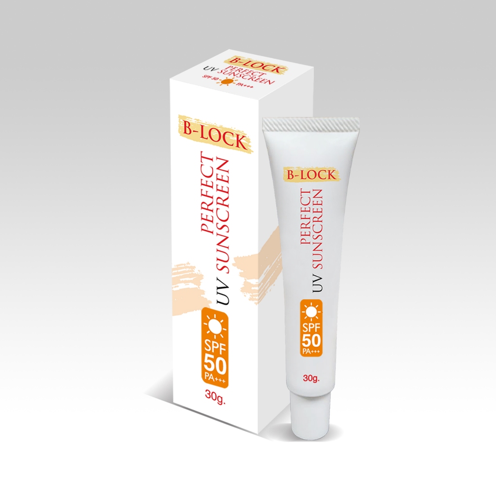 B-LOCK Cream Perfect UV Sunscreen SPF 50 PA+++ 30ml : ครีมกันแดด บีล็อค