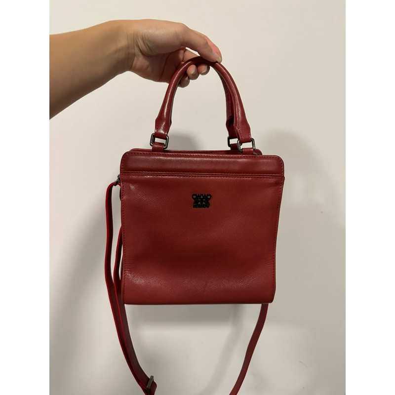 กระเป๋าสะพายหนัง flynow มือสอง