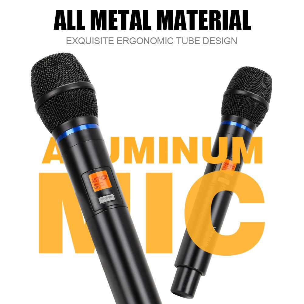 NEW BAXS VM500 ไมโครโฟนมือถือไร้สายแบบมืออาชีพ UHF ปรับได้ ไมโครโฟน  การแสดงร้องเพลง ความบันเทิงภายในบ้าน คาราโอเกะ