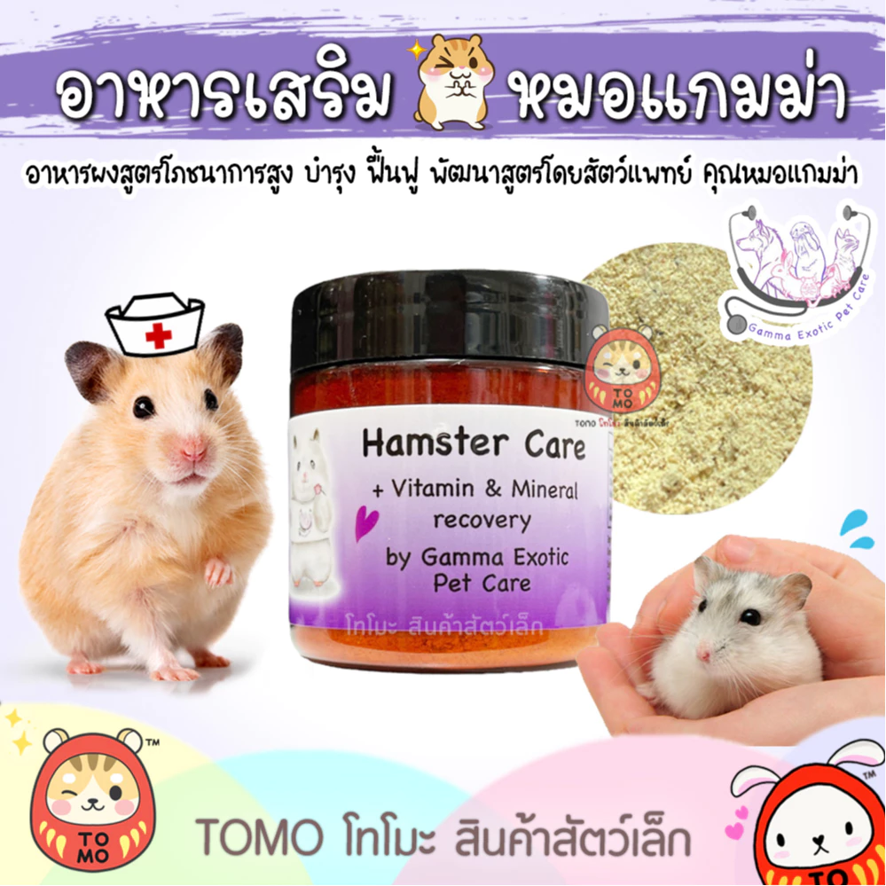 ร้านโทโมะ 💕 Hamster Care โดยหมอแกมม่า Gamma Exotic pet อาหารเสริม แฮมสเตอร์ ป่วย ชรา ผ่าตัด กระตุ้นภูมิ อาหารผง