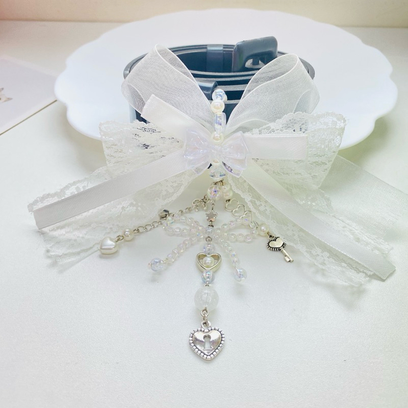 ที่รัดเข็มขัดนักเรียน สายรัดเข็มขัด ตัวตกเเต่งเข็มขัด ลูกไม้ลายโบว์ - รูปที่ 6