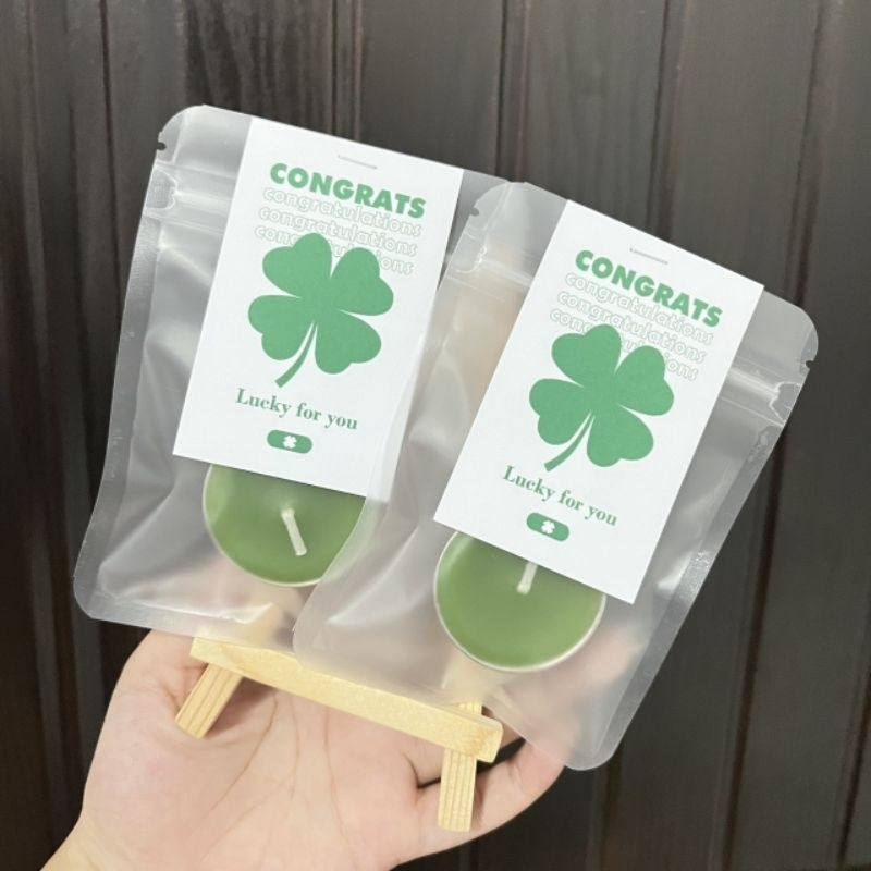 ของขวัญปัจฉิมเทียนหอมใบโคลเวอร์แห่งความโชคดี