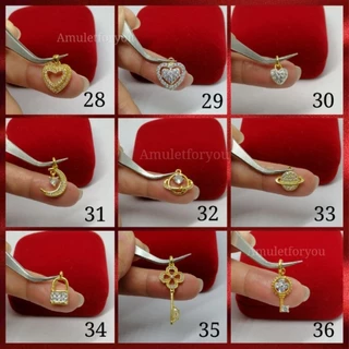 จี้ทอง 18k ฝังเพชรสวิสแท้ (ขนาดเล็ก)​ พร้อมห่วงกลม