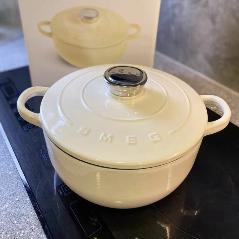 SMEG 24cm enamel pot, mommy pot, soup pot, milk pot กระทะเคลือบ 4.2L., กระทะแม่, หม้อซุป, กระทะนม