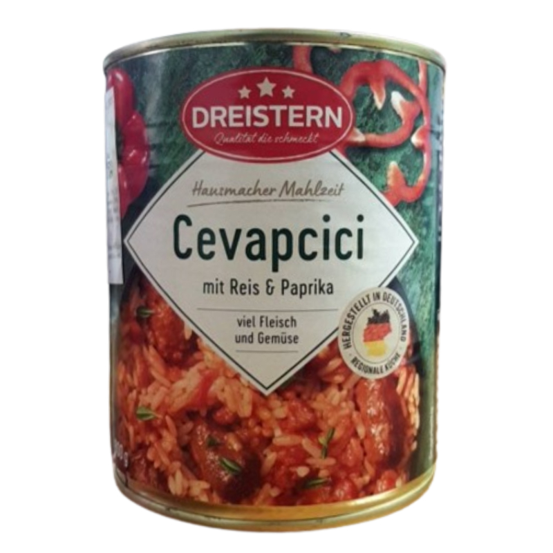 ไดรสเตอร์นข้าวเซฟาพชิชี กับพริกหวานและหมู 800มล.-Cevapcici Rice Pot with Paprika and Pork 800ml Dreistern brand