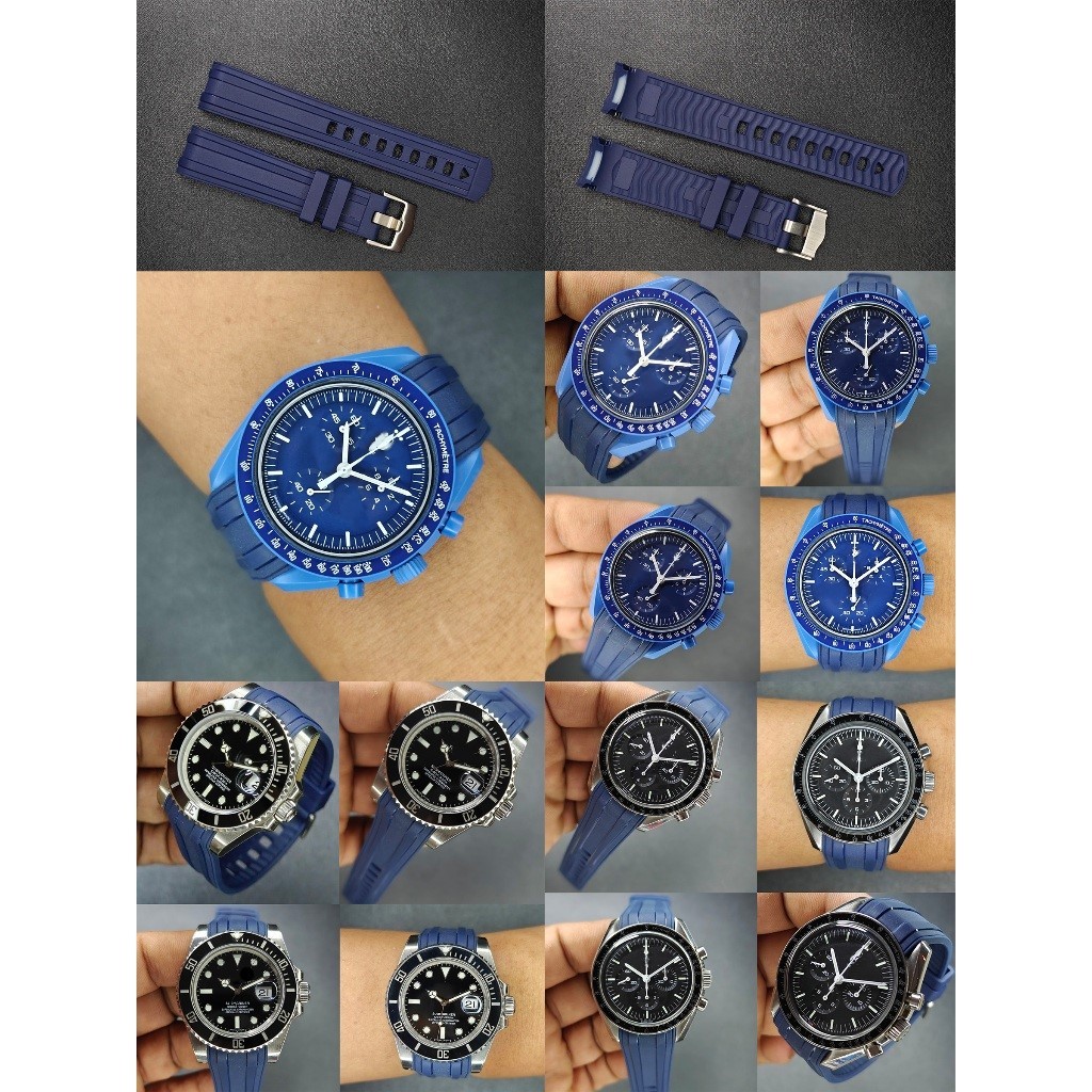 สายนาฬิกาแบบยางรุ่น Curved End Rubber SM Style for Omega X Swatch