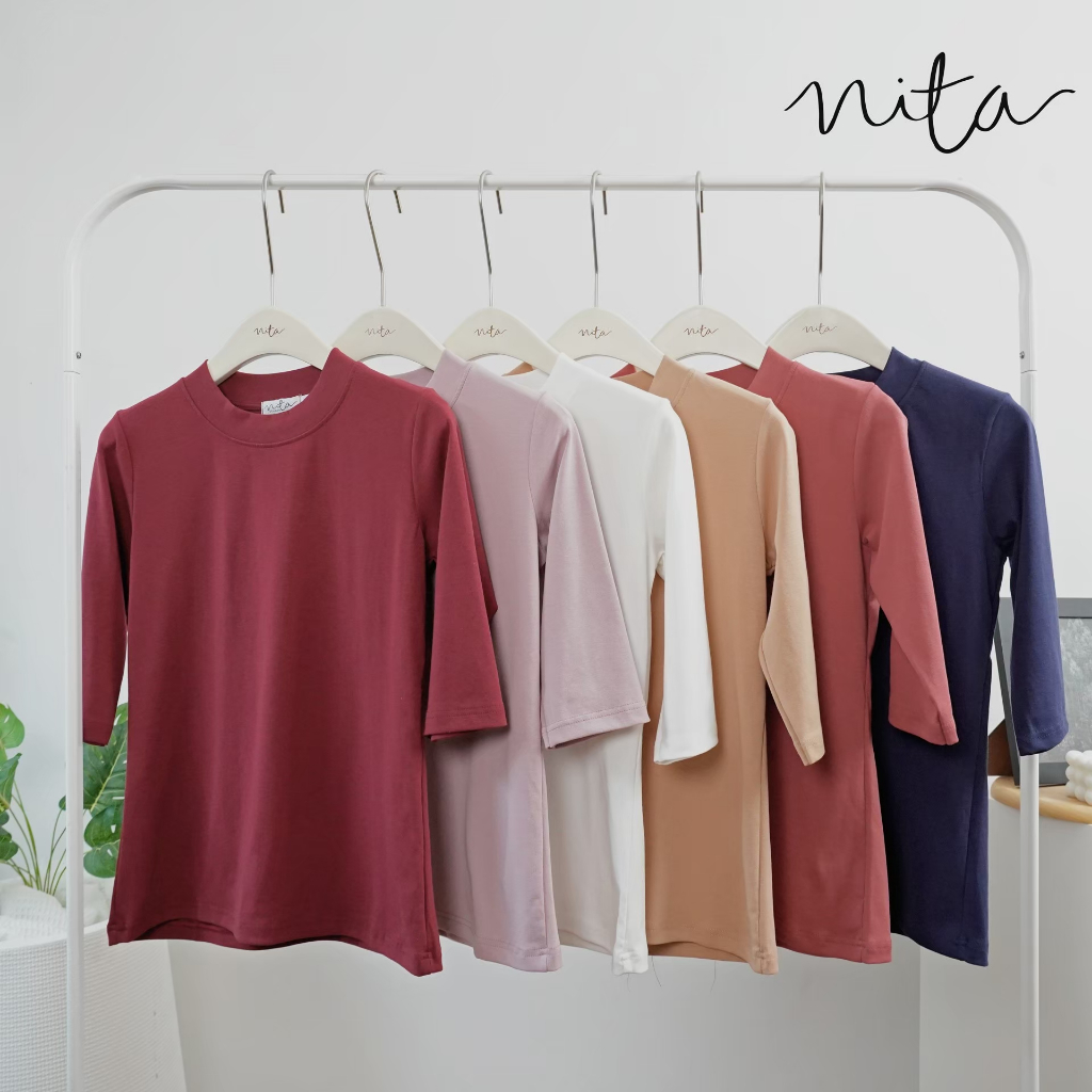 Nita Studio : KK10 เสื้อยืดแขนศอก ผ้าแพงคอตตอนพรีเมี่ยม แบรนด์ NITA #KK10แบรนด์นิต้า