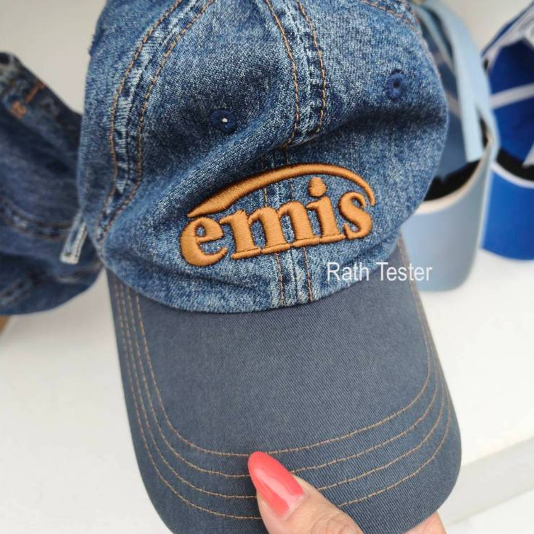 รุ่นใหม่ หมวกผ้ายีนส์ Emis Washed Denim สี Blue/Navy ของแท้ 100% พร้อมส่ง
