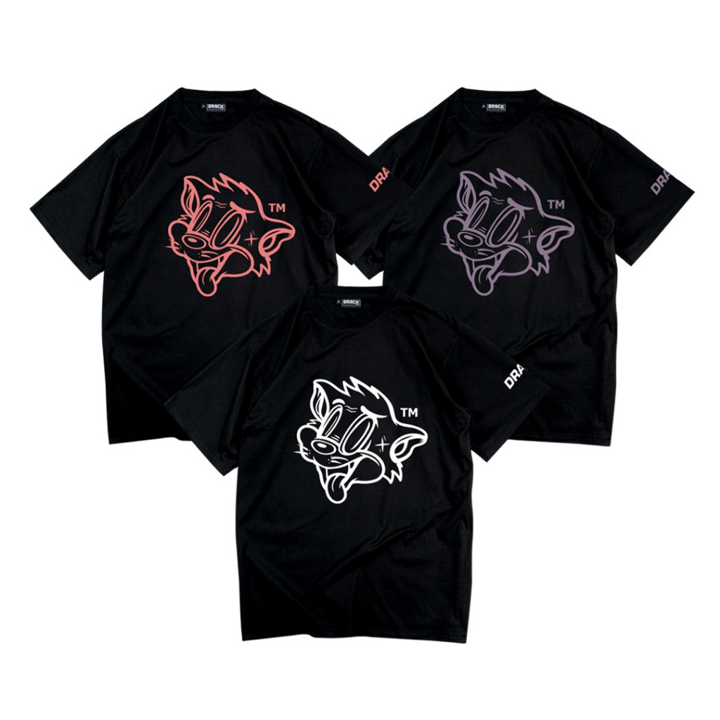 DRACK - LOGOCAT เสื้อยืดคอกลม