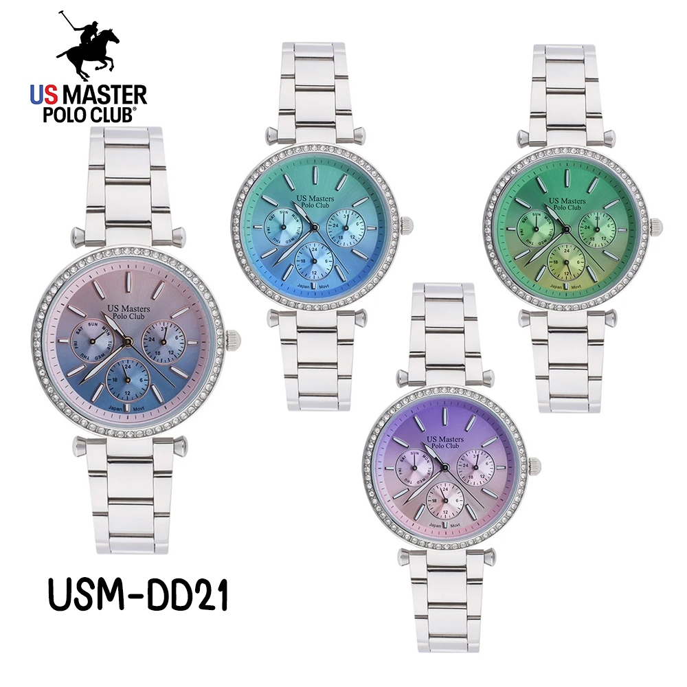 US Master Polo Club นาฬิกาข้อมือผู้หญิง LADY FIRST SPORTS สายสแตนเลส รุ่น USM-DD21