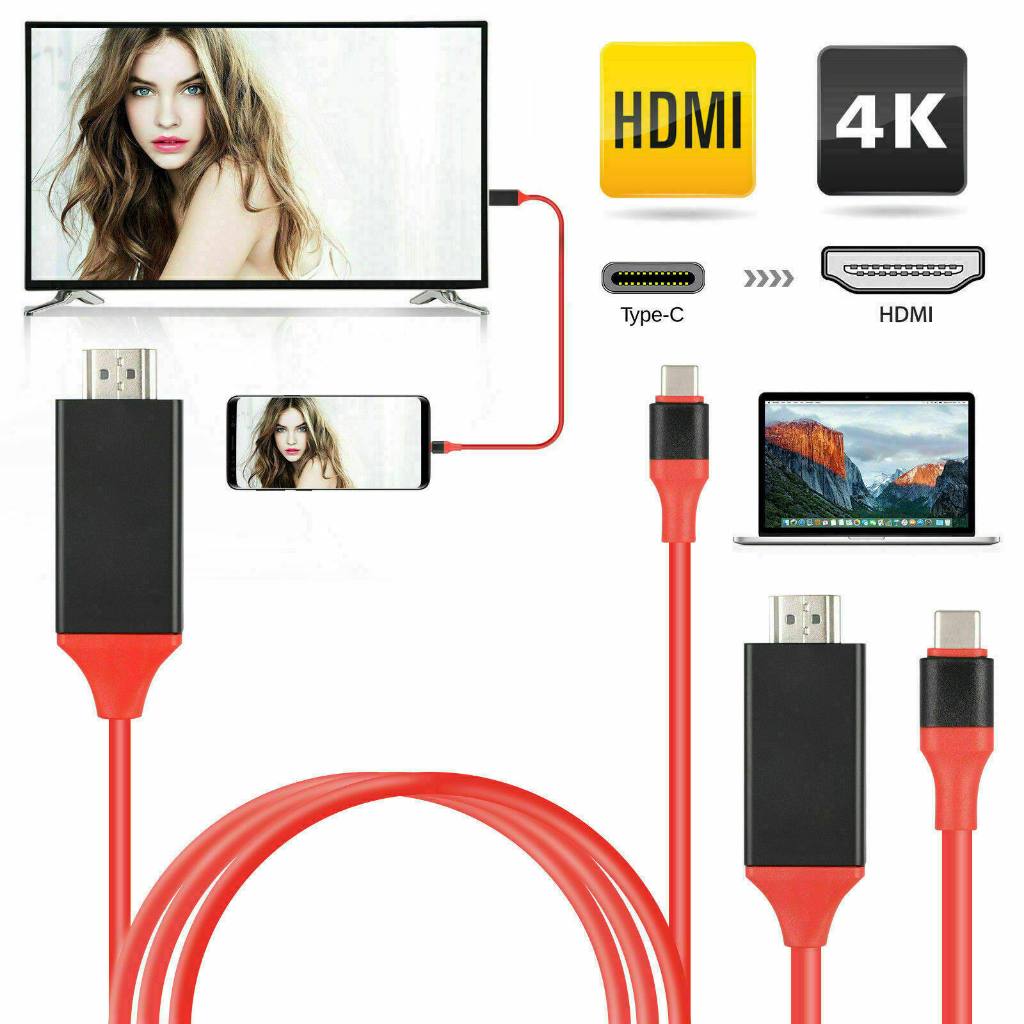 สาย HDMI 3in1HDMI Cable สายต่อจากมือถือเข้าทีวี Mobile Phone HDTV For ios/Android/Type-C Phone To HDTV AV USB Cable