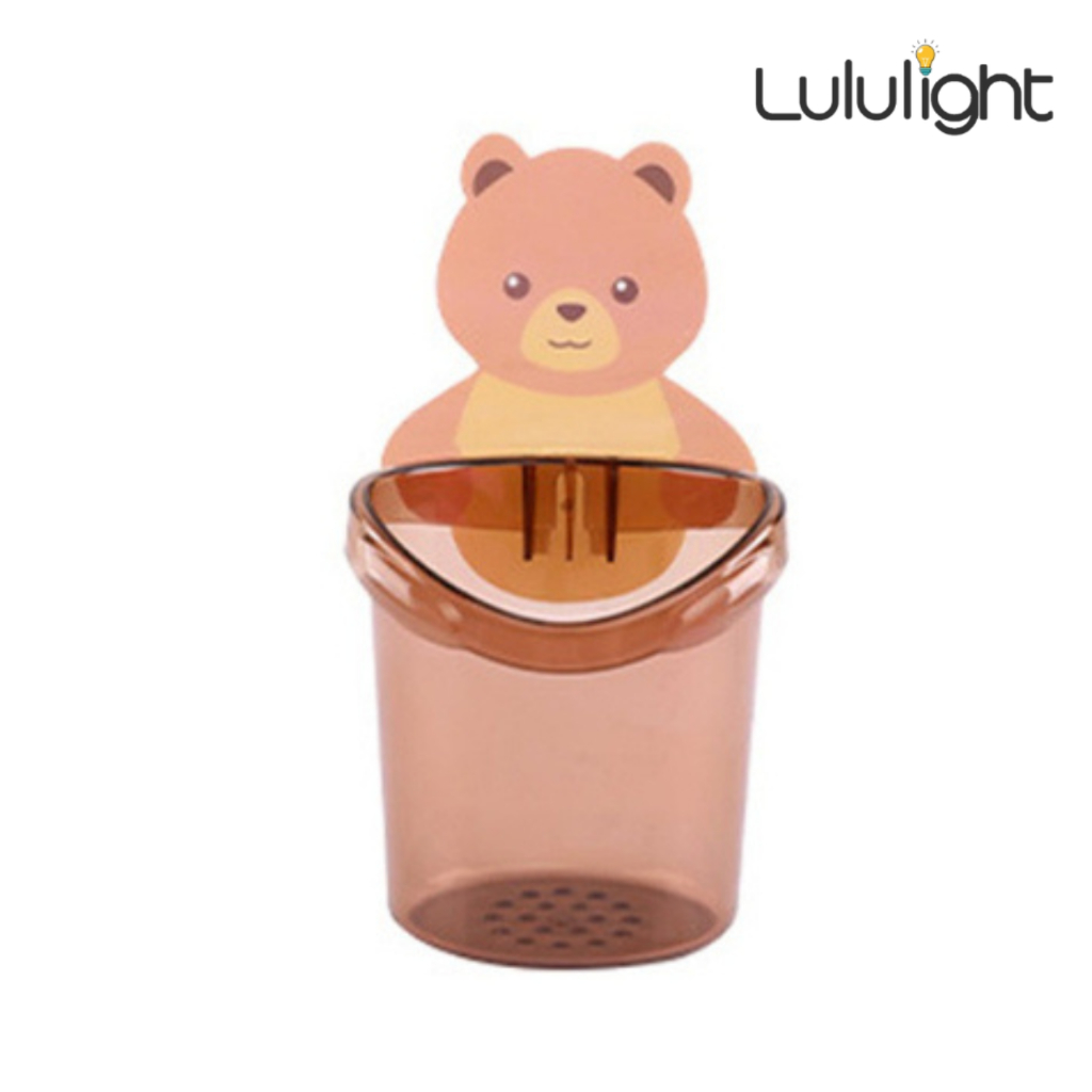 ที่เก็บแปรงสีฟัน ที่ใส่แปรงสีฟัน ชั้นวางของในห้องน้ำติดผนัง กล่องเก็บอุปกรณ์อาบน้ำ ติดตั้งง่าย มี 2สี lululight